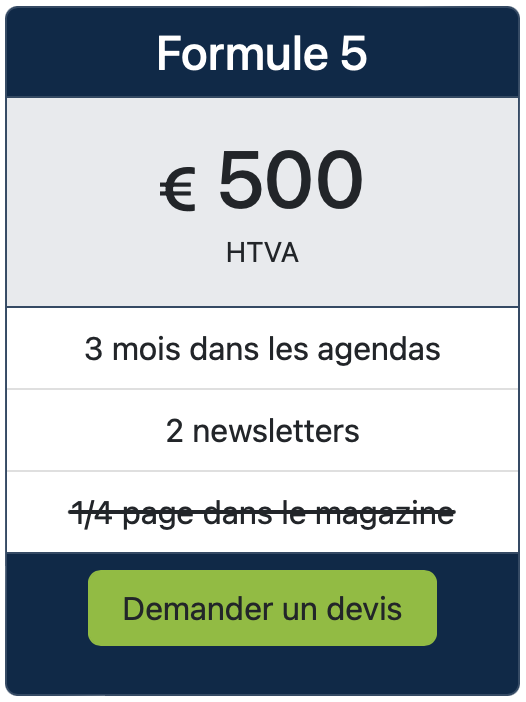 Formule 5 - espace publicitaire (N1 janvier, N2 février)