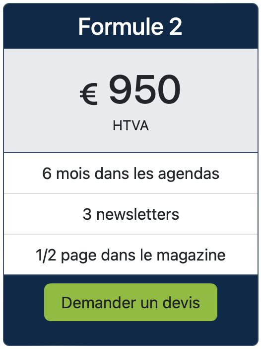 Formule 2 - espace publicitaire (Hiver (février - mars - avril), N1 janvier, N2 février, N3 mars)